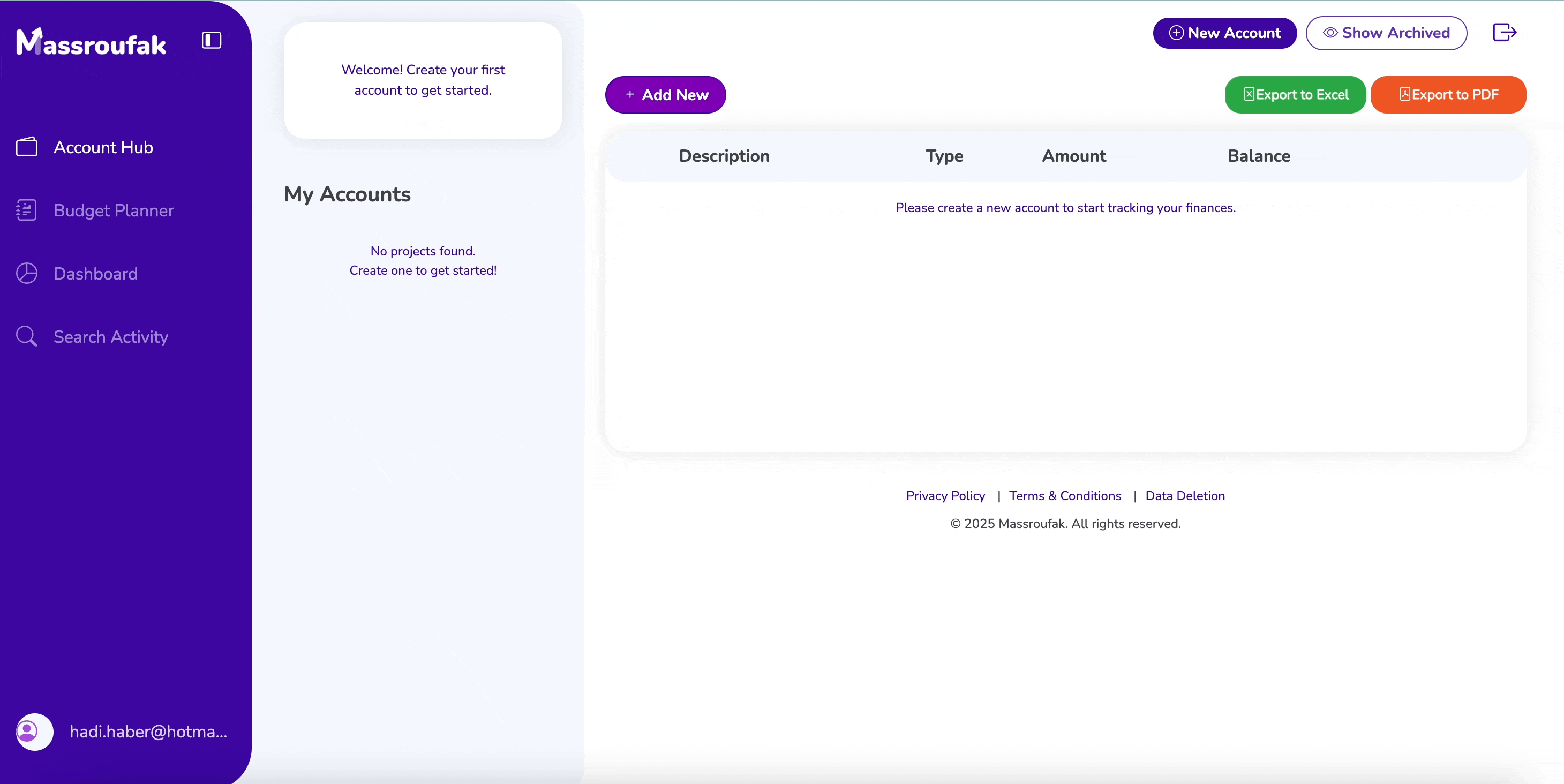 Accounts Screenshot