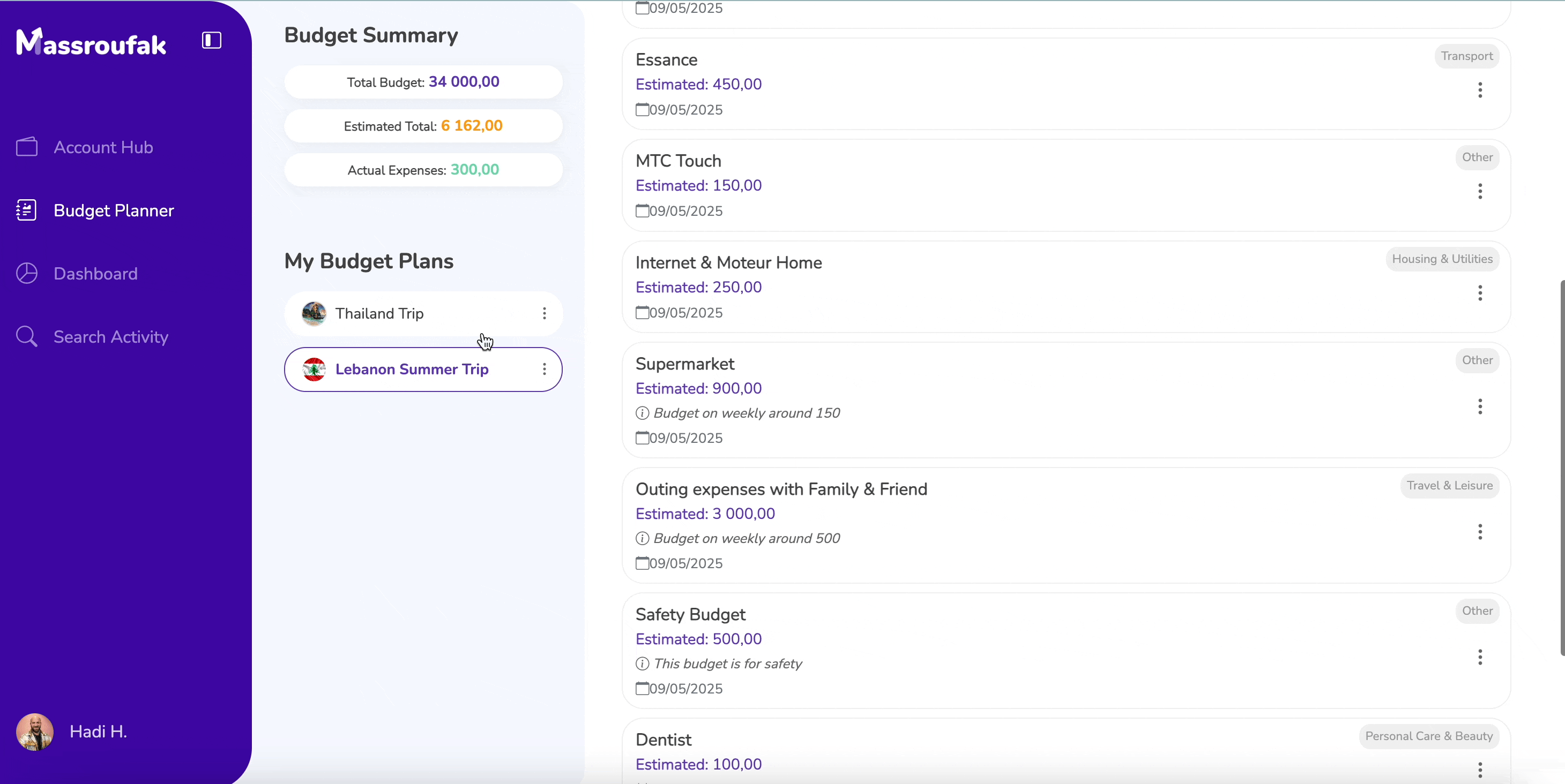 Budget Planner Screenshot